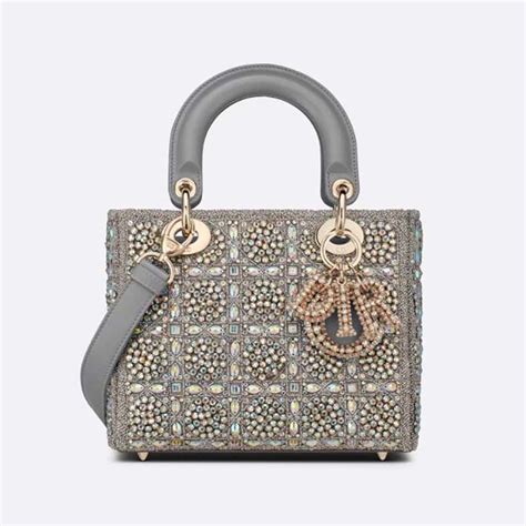 lady dior grey canvas|micro Lady Dior bag.